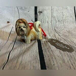 5/$20 St. Nicholas‎ Square Lhasa Apso Dog Figurine Christmas Tree Ornament NWT